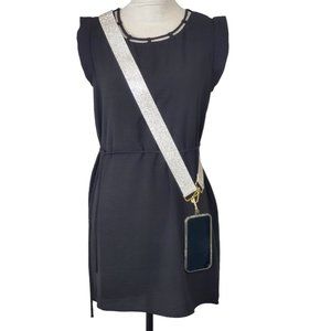 Silver Rhinestone Crossbody Phone Strap w/ Gold Hardware - Fits Every Phone
